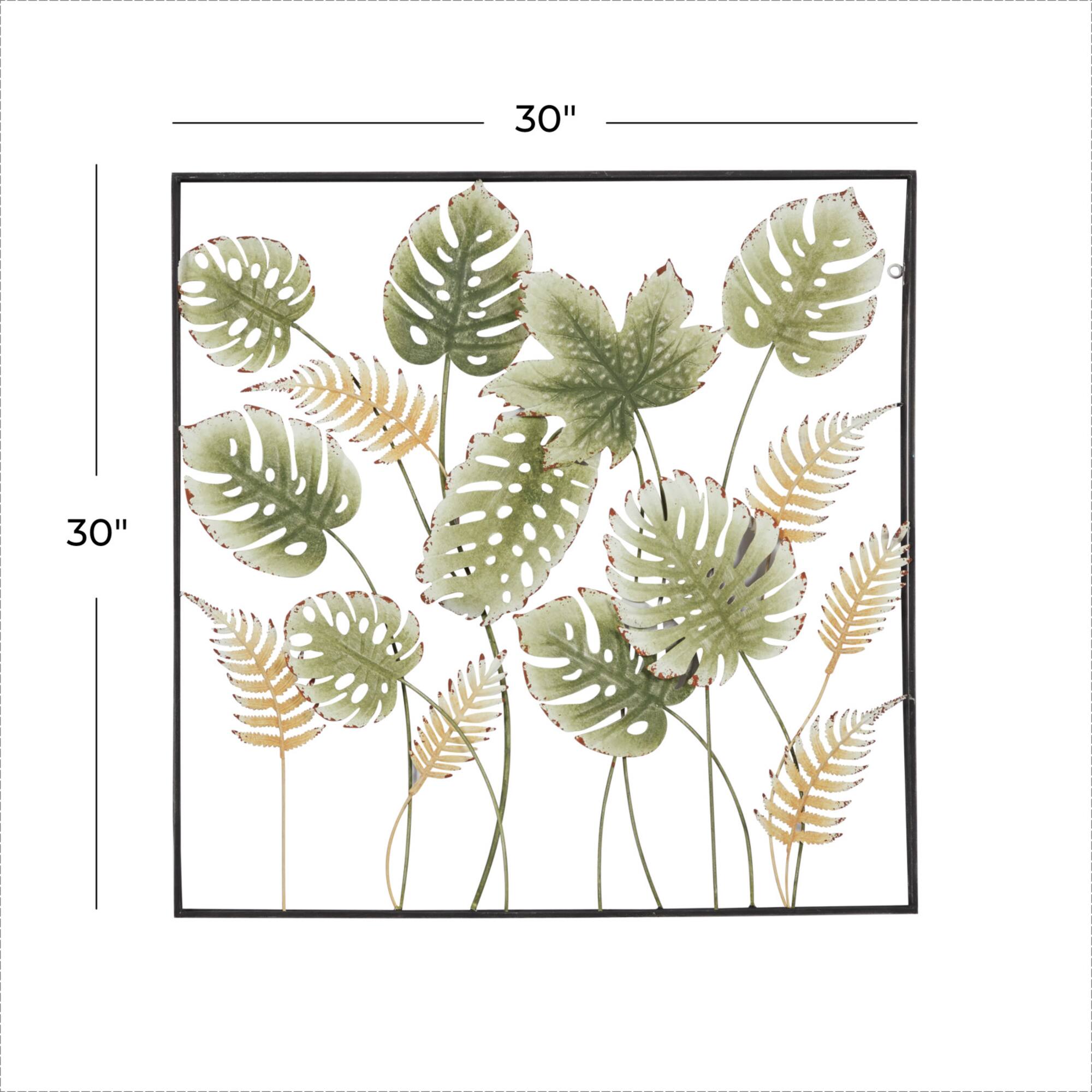 30" Green Modern Iron Wall Décor